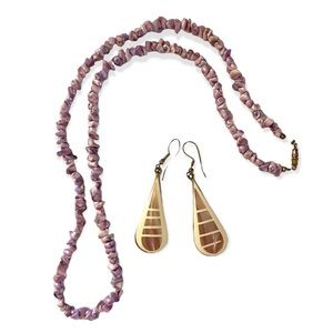Set of purple stone costume jewelry